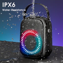 Load image into Gallery viewer, Portable Karaoke Machine with Dual-Mic, Bluetooth, LED Light, FM Radio, IPX6 Splash Proof…